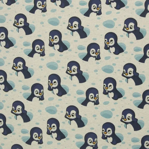 Fleece wit met pinguïns